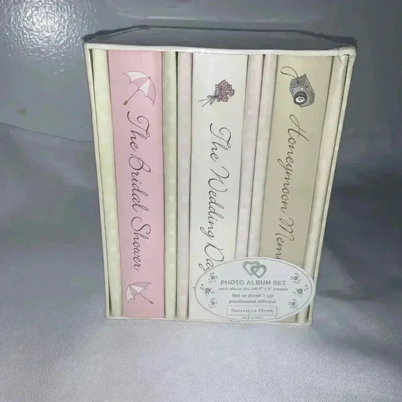 Sheffield Home WEDDING MEMORIES Photo Album Set~Bridal Shower/Wedding/Honeymoon - Picture 2 of 7